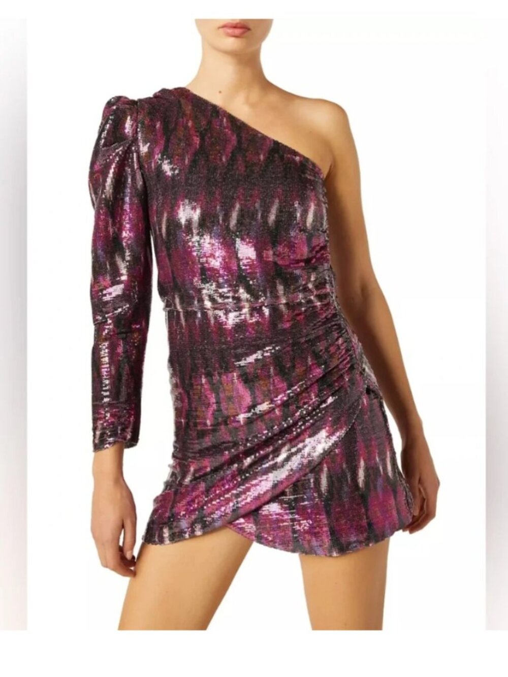 Misa Los Angeles Women's Nova One-Shoulder Sequin Minidress - Extra Small